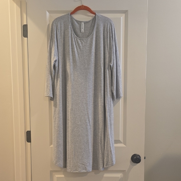 Zenana Outfitters Light Gray Long Sleeve Dress - Picture 1 of 1